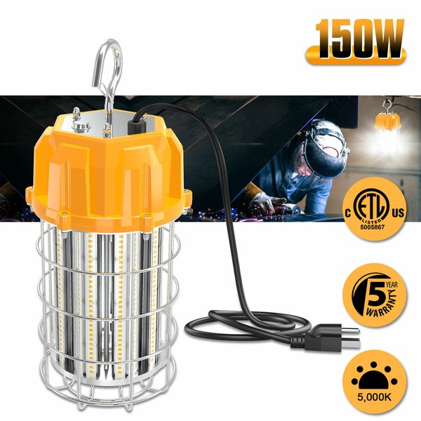 150W LED Temporary Work Light 22500LM Hanging Portable Construction Light 5000K