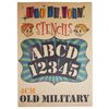 OLD MILITARY Stencil Sheet Uppercase Letters & Numbers Set (4 cm)