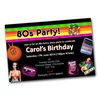70s 80s Party Invitations Personalised Birthday Invites and Envelopes