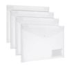 Aibulo Clear Plastic Wallet Document Folder A4 - Sturdy, Waterproof, Popper Wallets for Organizing Files, Receipts, and Paperwork (10x Document Wallet)