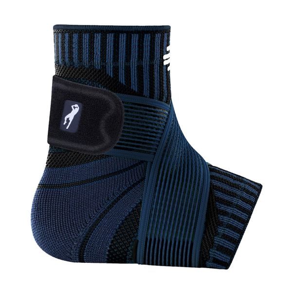 Bauerfeind(バウアーファインド）SPORTS ANKLE SUPPORT DIRK NOWITZKI SIGNATURE LINE ８の字で包み込み固定、通気性の良い足首用サポーター【スポーツシリーズ 1枚 XS～XXL ドイツ製】（左足用/カラー：ネイビー/サイズ：XXL）