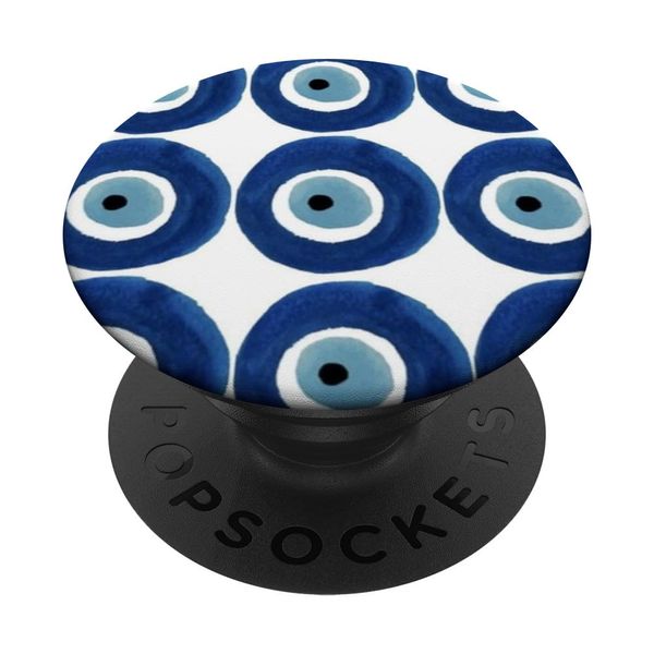 Cute Chic Colorful Geometric Minimalist Blue & White Pattern PopSockets Swappable PopGrip
