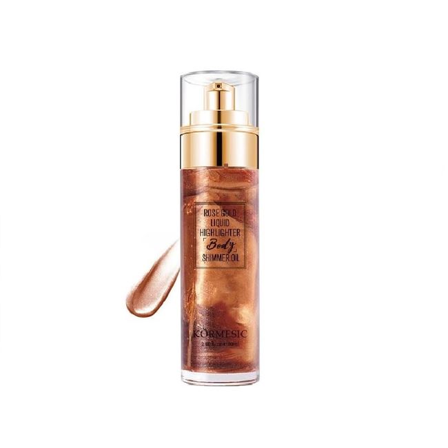 Shimmer Body Oil, Created for Melanin Rich Skin, Illuminates Skin with Finishing Touch, Women Glitter MakeUp Festival EssentialsSparkling Holographic Gel. (GOLDEN BROWN)