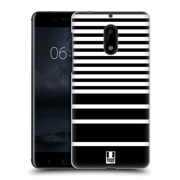 Head Case Designs Black And White Dynamic Stripes Hard Back Case Compatible With Nokia 6