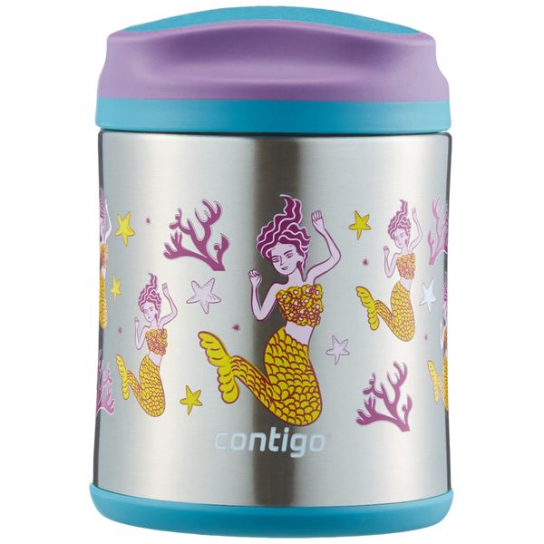 Contigo Food Jar; stainless steel vacuum-insulated container for soup, veggies or fruit; 100% leak-proof; kids’ lunch box; hot for up to 6 hours, cold for up to 7; for preschool or school; 10 oz