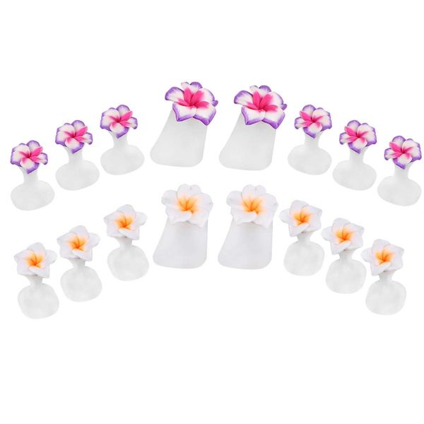 HEALLILY 2 Set Toe Separator Nail Polish Toe Spacers Silicone Flower Shape Individual Fingers Nail Stretchers Polish Guards Pedicure Tool