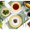 Dinnerware Set Service for 4 - White/Gold Greek Key Inspired Design Tableware