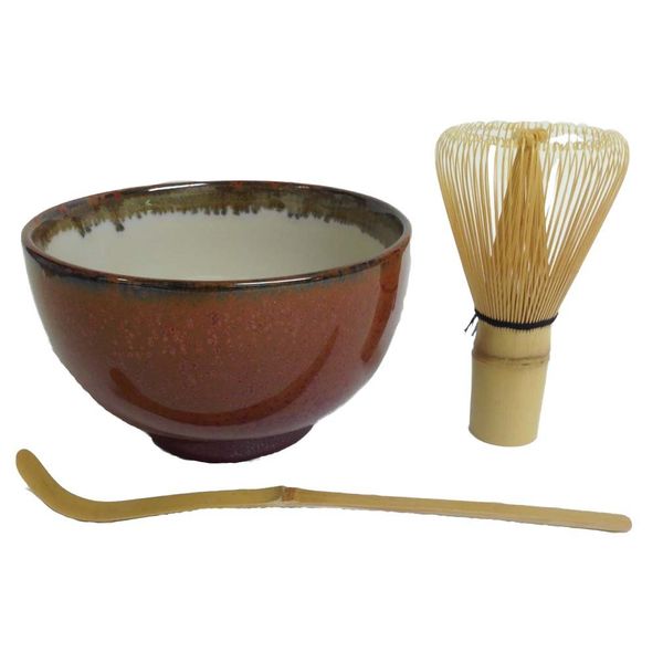 Tea Ceremony Bowl and Chasen Tea Whisk Set #C3A510