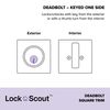 Lock Scout Deadbolt with SquareTrim, Keyed 1 Side, Satin Nickel Finish