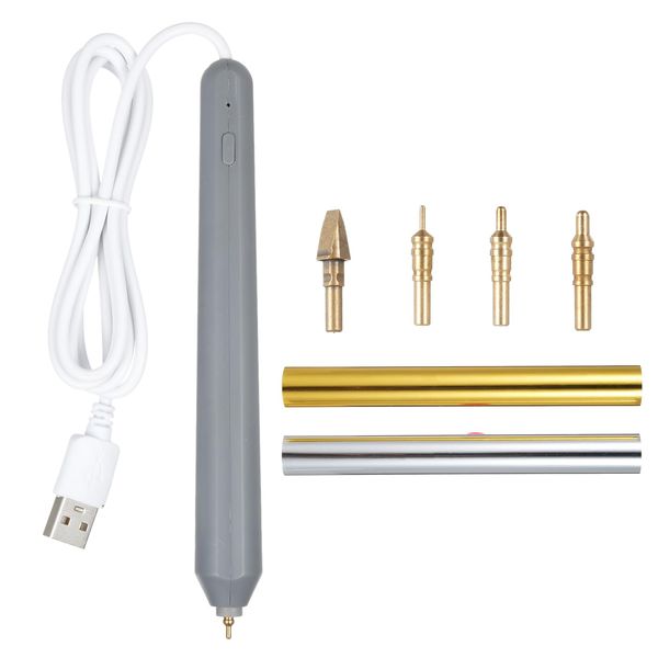 Vislone Hot Heated Foil Pens Set, USB Heat Foil Pen for Scrapbooking Tool Kits Gold & Silver Hot Foil Roll for Card Making Craft Scrapbooking Drawing Pen with USB Cable DC5V