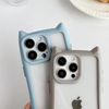 FLIRACON Cute Cat Ears Clear Phone Case Compatible with iPhone Case (Gray,for iPhone 12 Pro)