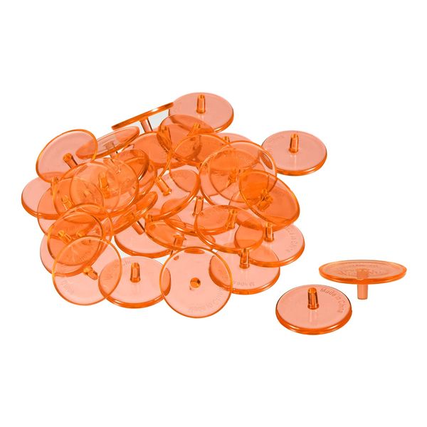 PATIKIL 150pcs Golf Ball Markers 24mm Round Clear Flat Position Mark Play Smarking Tool Golf Sports Accessories Orange