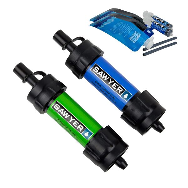 SP2101 MINI Water Filtration System, 2-Pack, Blue and Green