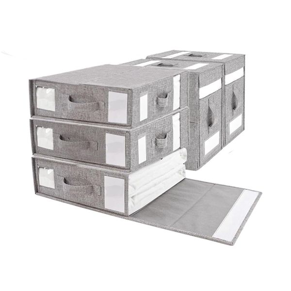 5-Piece Bed Sheet Organizers and Storage, Foldable Sheet Organizer for Closet
