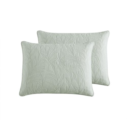 Tommy Bahama - 2 Piece King Sham Set, Cotton Bedding with Envelope Closure, Pre-Washed for Added Softness (Costa Sera Green, 21x37)