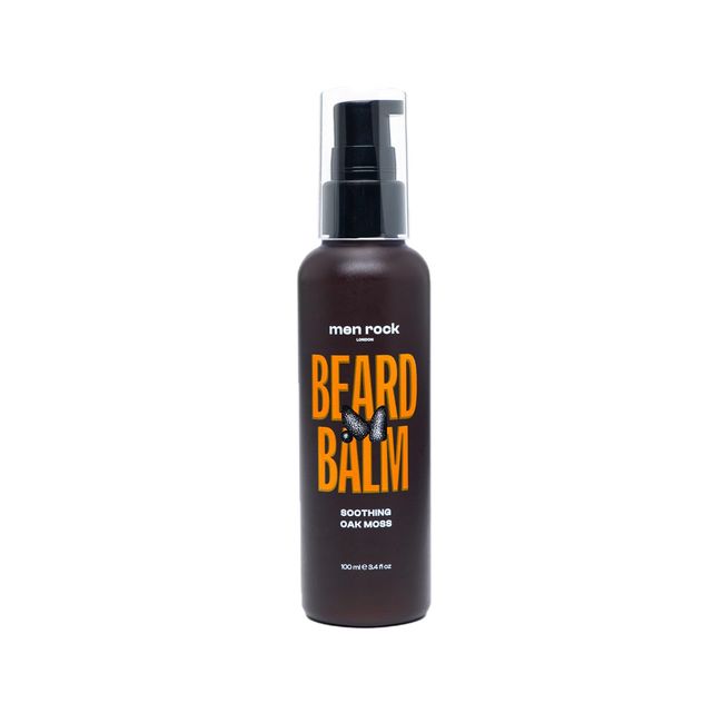 Men Rock Beruhigender Bartbalsam, Leave-in-Conditioner und Weichmacher, Pflegt und spendet Feuchtigkeit. Eichenmoos-Duft 100ml