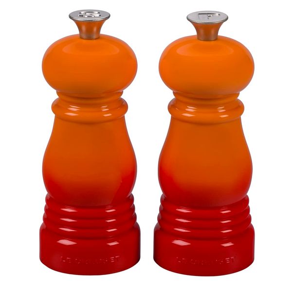 Le Creuset Classic Salt and Pepper Mill Set, Personal Use, Chip-resistant ABS Plastic, Anti-Corrosion, 11 cm, Volcanic, 96002500090000