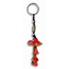 LX Hand Painted Poly Stone Red Mushroom Key Chain