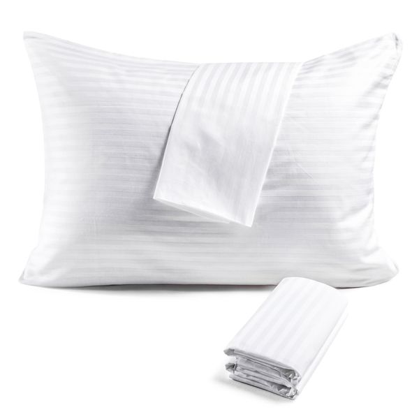 FAUNNA Zippered Pillow Protectors Cover Soft Comfortable Sateen 100%