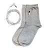 BIKIBOON Conductive Silver Fiber Grounding Socks Faraday Cage Release Static Electricity,1 pair(Includes 1 Grounding Wire)