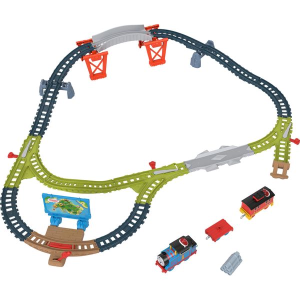 ​Thomas & Friends Toy Train Set Talking Thomas & Brake Car Bruno Track Playset with Phrases & Sounds for Preschool Kids Ages 3+ Years