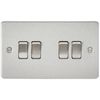 Knightsbridge FP4100BC FPAV4100BC Flat Plate 10A 4G 2 Way Switch-Brushed Chrome