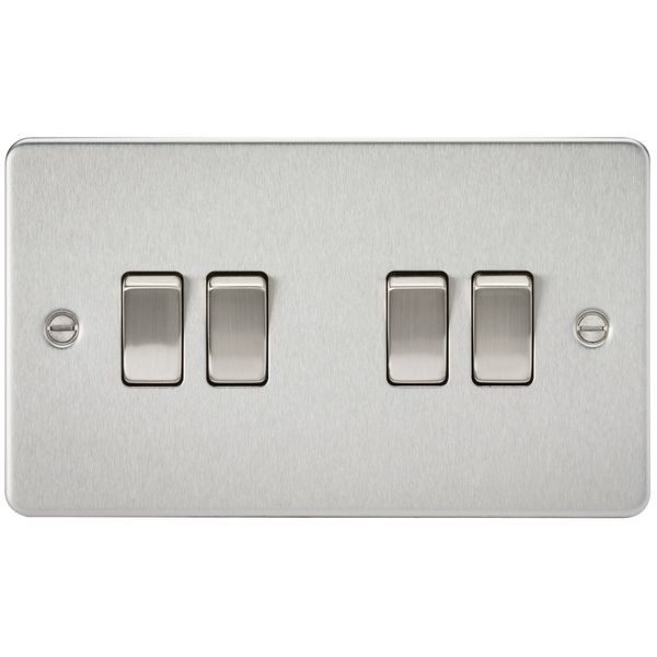 Knightsbridge FP4100BC FPAV4100BC Flat Plate 10A 4G 2 Way Switch-Brushed Chrome