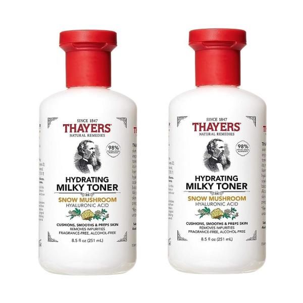 THAYERS Milky Face Toner with Snow Mushrooms and Hyaluronic Acid, Natural Gentle Facial Toner, Dermatologist Recommended