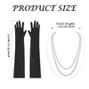 MIVAIUN 3 Pieces 1920s Flapper Headband Accessories Set, Vintage Flapper Feather Headband, Black Long Gloves, Pearl Necklace, Great Gatsby Costume Accessories, Retro Style Hair Accessories (3 Pieces)
