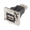 1 x Straight, Panel Mount, Socket- Dual Port Type A 2.0 USB Connector.     C10