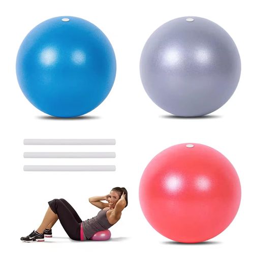 HIKPACKER Gymnastic Ball, Small Pilates Ball, Pack of 3 Yoga Ball 20 cm, Pilates Ball with Inflatable Straw, Gymnastics Balls, Fitness Ball, Gym Ball, Small Gymnastics Ball for Home, Fitness, Balance