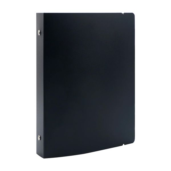 OTCRAFT A5 6 Ring Binder Cover Clean Transparent Soft PVC for Refillable Notebook Shell withMatte surfaceforStamp & Die Storage (Black)