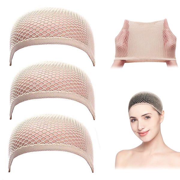 Dreamlover Wig Caps for Women, Nude Wig Net Caps, Cosplay Wig Hair Nets, 3 PCS