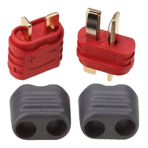Yiqigou 10 Pairs Amass Anti-Slip Gold Plated Deans T Male Female Plug Deans Connector with Sheath and Heat Shrink Tubing