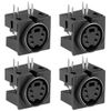 sourcing map S-video PCB Mount 4 Pin Din Socket Audio Video Connector Black