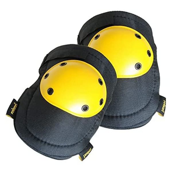 Rolson 82720 Hard Cap Knee Pads,Yellow/Black