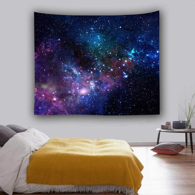 Modern Space Starry Sky Tapestry Living Room Wall Home Decorative Beach Towel Shawl Yoga Mat Sofa Background Room Multifunctional Personality Stylish Home Decor Room