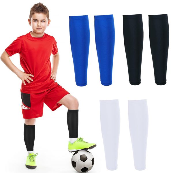 YTUGCG 3 Pairs Sock Sleeve Football, Unisex Non-slip Team Leg Sock Sleeve Soccer Shin Guards Sleeves Shin Protector Sleeves for Football Running Or Football Sock Sleeve for Kids Boys Girls Aged 5-12