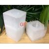Selenite Candle holder Gift Set Square Tea Light Candleholder Crystal Gemstone. 