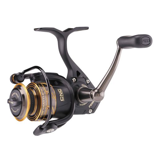 PENN Battle III Spinning Inshore Fishing Reel, HT-100 Front Drag, max of 12lb | 6kg, Made with Sturdy All-Aluminum Composition for Durability, Black Gold