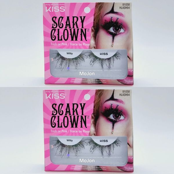 Lot Of 2 KISS Halloween Limited Edition Scary Clown False Eyelashes Witty 91058