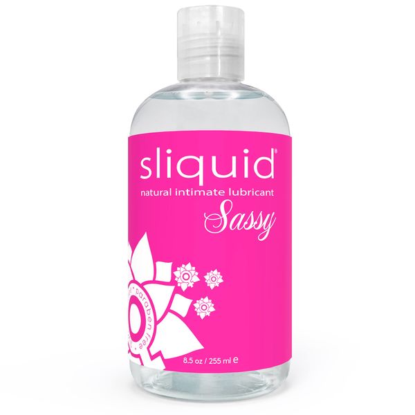 Sliquid Sassy Water-Based Lube - Thick, Long-Lasting Gel, Natural Lube for Women/Men/Couples, Unscented, 8.5 Fl Oz