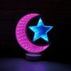 Global Gizmos Moon & Star Infinity Mirror Light, White, Pink & Blue