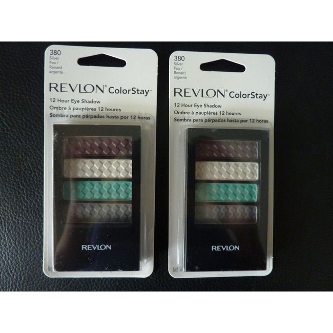 Revlon ColorStay 12 Hr Eye Shadow Quad - SILVER FOX  #380 - TWO New / Sealed