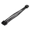 perfk CPU Power Cable 8 Pin to 8+ 4 Pin Extension Cord 20cm