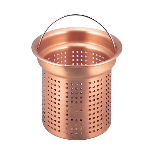 Shimomura Planning 22882 Tsubasanjo Drain Strainer, Pure Copper, Deep Type, Made in Japan, Slime and Odor Prevention, Easy to Clean, 5.3 inches (13.4 cm)