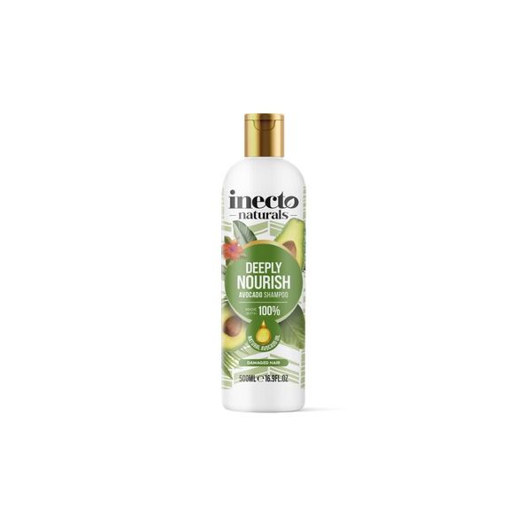 Inecto Natural Avocado Nourishing Shampoo 500ml, Organic Avocado Oil, for Softer, Smoother & Nourished Hair