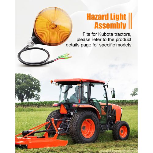 Vudajuley 3C081-75870 Amber Hazard Lights Fit for Kubota B L M Series Tractors B2320 B2620 B2650 B2920 B3000 L4740 L4760 L5040 L5060 L5240 M5040 M7040 M8540 M9540 M9960 Replace 3C08175870