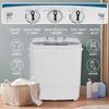 Mini Wash Machine Compact Twin Tub 13lbs Top Load Washer Spin Cycle Dryer
