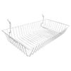 6 Pc White Slatwall Gridwall Pegboard Shallow Basket Display Rack 24x12x4